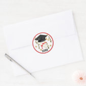 ブルーモルタルおよび卒業証書 ラウンドシール (封筒)