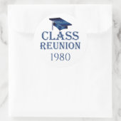 ブルーモルタルキャップ、クラス懇親会任意の年ステッカー ラウンドシール (バッグ)