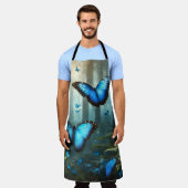 ブルーモルフォバタフライ エプロン (着用した状態)