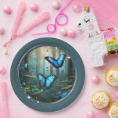 ブルーモルフォ紙プレート ペーパープレート (パーティー)