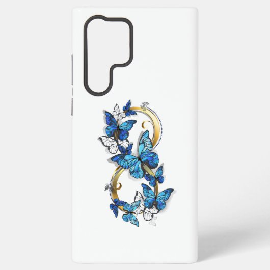 ブルーモルフォ蝶のインフィニティシンボル SAMSUNG GALAXYケース (裏面)