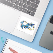 ブルーモルフォ蝶の無限大のシンボル シール (ノートパソコンとiPhone)