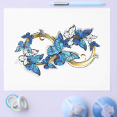 ブルーモルフォ蝶の無限大のシンボル チラシ (シングル)
