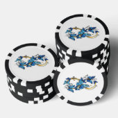 ブルーモルフォ蝶の無限大のシンボル ポーカーチップ (積み重ね)