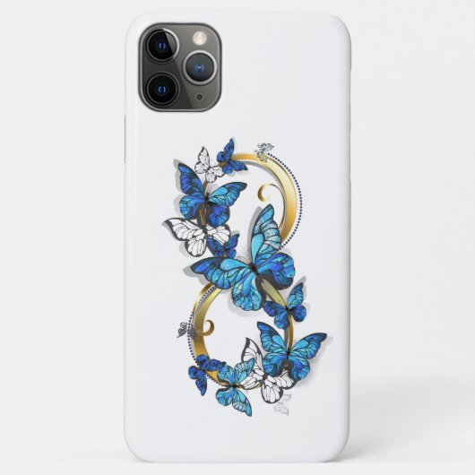 ブルーモルフォ蝶の無限大のシンボル Case-Mate iPhoneケース (裏面)