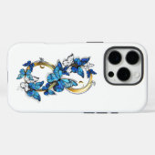 ブルーモルフォ蝶の無限大のシンボル Case-Mate iPhoneケース (裏面 (横))