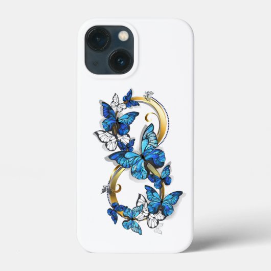 ブルーモルフォ蝶の無限大のシンボル Case-Mate iPhoneケース (裏面)