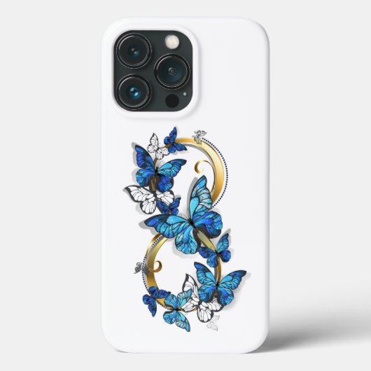 ブルーモルフォ蝶の無限大のシンボル Case-Mate iPhoneケース (裏面)