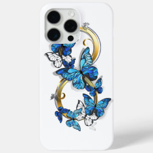 ブルーモルフォ蝶の無限大のシンボル iPhone 15 PRO MAXケース
