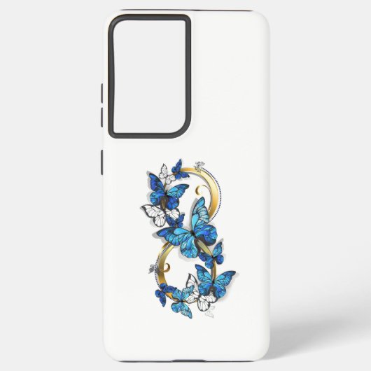ブルーモルフォ蝶の無限大のシンボル SAMSUNG GALAXYケース (裏面)