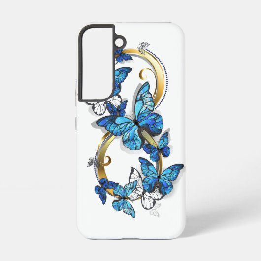 ブルーモルフォ蝶の無限大のシンボル SAMSUNG GALAXYケース (裏面)