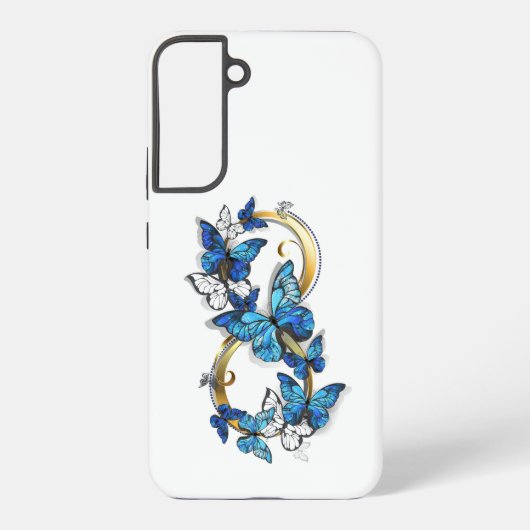 ブルーモルフォ蝶の無限大のシンボル SAMSUNG GALAXYケース (裏面)