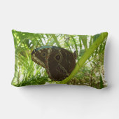 ブルーモルフォ蝶の自然写真 ランバークッション (裏面)