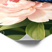 ブルーモルフォ蝶の花の植物画ポスター ポスター (角)
