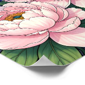 ブルーモルフォ蝶の花柄ボタニカルアートポスター ポスター (角)