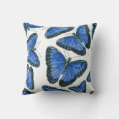 ブルーモルフォ蝶パターンデザイン クッション (裏面)
