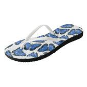 ブルーモルフォ蝶パターンデザイン ビーチサンダル (アングル)