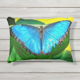 ブルーモルホバタフライフローラ自然アート アウトドアクッション
