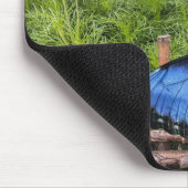 ブルーモルホバタフライ素朴デザイン マウスパッド (コーナー)