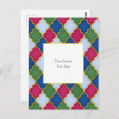 ブルーモロッカンタイルエレガントカスタム ポストカード (正面/裏面)