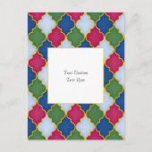 ブルーモロッカンタイルエレガントカスタム ポストカード (正面)