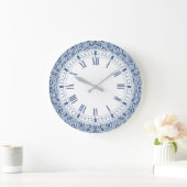 ブルーモロッコカエレガントスバダマスク ラージ壁時計 (ホーム)