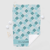 ブルーモロッコトレリス,クローバー,あなたの名前 ゴルフタオル (インサイチュ)