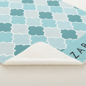 ブルーモロッコトレリス，クローバー，あなたの名前 シェルパブランケット (3/4)