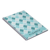 ブルーモロッコトレリス，クローバー，あなたの名前 ノートブック (右側)