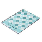 ブルーモロッコトレリス，クローバー，あなたの名前 ノートブック (左側)