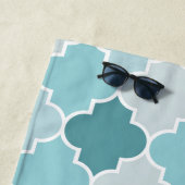 ブルーモロッコトレリス，クローバー，あなたの名前 ビーチタオル (インサイチュ)