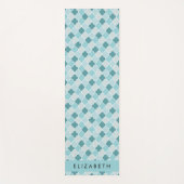 ブルーモロッコトレリス,クローバー,あなたの名前 ヨガマット (正面)