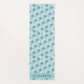 ブルーモロッコトレリス,クローバー,あなたの名前 ヨガマット (裏面)