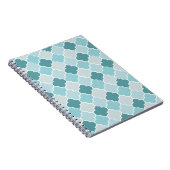 ブルーモロッコトレリス、格子、クローバー ノートブック (右側)