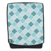 ブルーモロッコトレリス、格子、クローバー バックパック (正面)