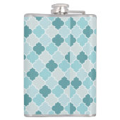 ブルーモロッコトレリス、格子、クローバー フラスク (裏面)