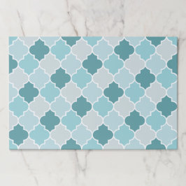 ブルーモロッコトレリス、格子、クローバー ペーパーパッド