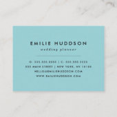 ブルーモロッコトレリス、格子、クローバー 名刺 (裏面)