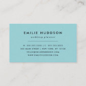 ブルーモロッコトレリス、格子、クローバー 名刺 (裏面)