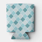 ブルーモロッコトレリス、格子、クローバー 缶クーラー (裏面)