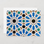 ブルーモロッコモザイクポストカード ポストカード (正面/裏面)
