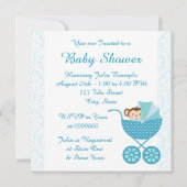 ブルーモンキーベビーシャワー 招待状 (裏面)