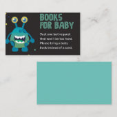 ブルーモンスターがブックカードを持ち込む赤ちゃんシャワーゲーム エンクロージャーカード (正面/裏面)