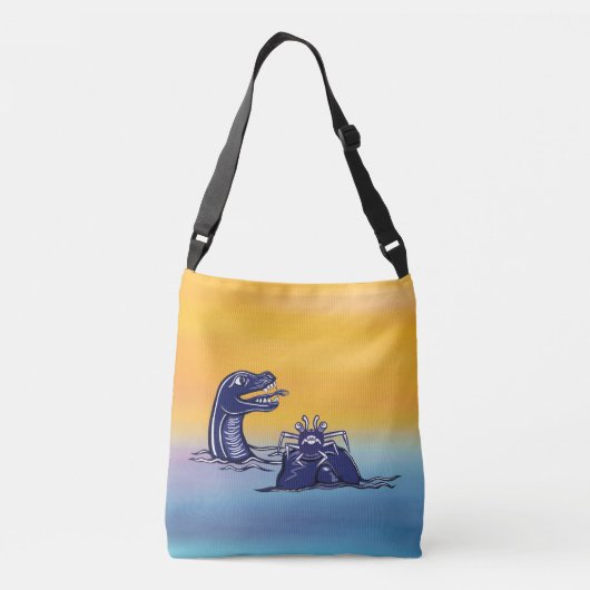 ブルーモンスターカニTシャツ クロスボディバッグ (裏面)