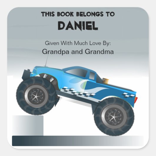 ブルーモンスタートラックステッカー スクエアシール (正面)