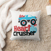 ブルーモンスタートラックハート破砕機バレンタイン クッション (ブランケット)