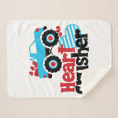 ブルーモンスタートラックハート破砕機バレンタイン シェルパブランケット (正面(横))