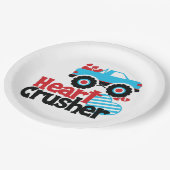 ブルーモンスタートラックハート破砕機バレンタイン ペーパープレート (アングル)