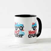 ブルーモンスタートラックハート破砕機バレンタイン マグカップ (正面右)