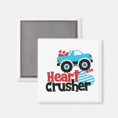 ブルーモンスタートラックハート破砕機バレンタイン マグネット (正面/裏面)